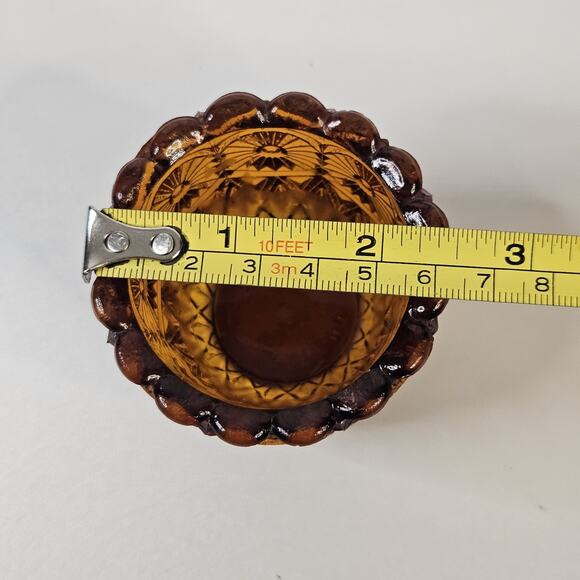 Vintage Faroy Amber Amberina Candle Cup Toothpick Holder Mark Farboy USA 1975 - Picture 5 of 6